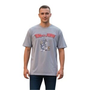 Vintage Tom & Jerry Graphic Tee Hanna Barbera Y2K Nostalgia - Sz Large